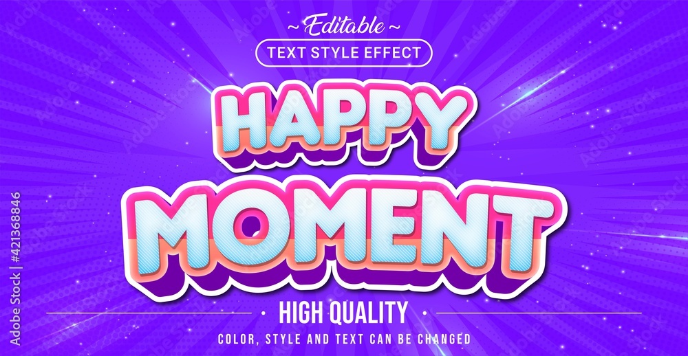Aufkleber Editable text style effect - Happy Moment text style theme.