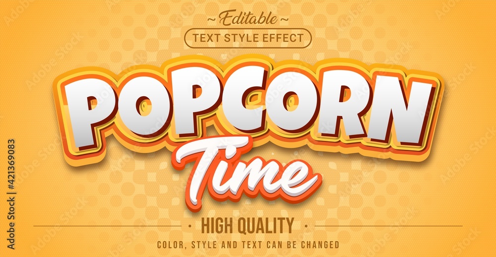 Aufkleber Editable text style effect - Popcorn Time text style theme.