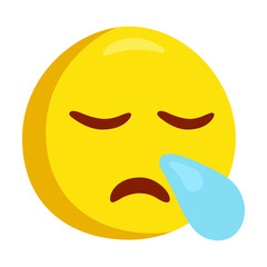 Obraz premium Sleepy Emoji Icon Illustration. Snot Bubble Vector Symbol Emoticon Design Doodle Vector.