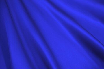 シルクのドレープ　青