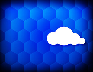 Fototapeta premium Cloud icon hexagon creative abstract blue background seamless hexagonal illustration design