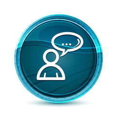 Social network icon elegant glass blue round button vector design illustration