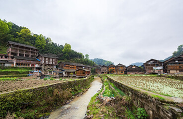 Fototapeta na wymiar Rural Scenery of Dong Village, Zhaoxing, Guizhou, China