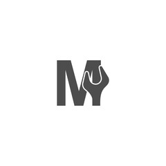 Letter M logo icon with wrench design vector