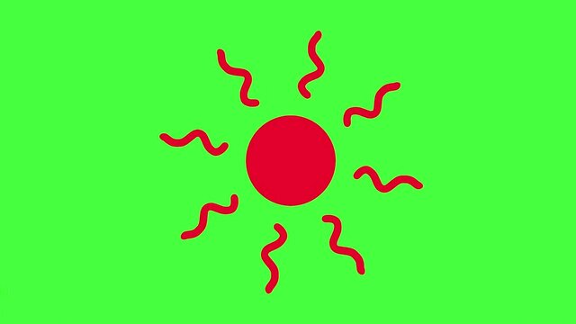 ゆらゆらと晴れる赤い太陽