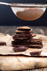 piece of chocolate from cocoa