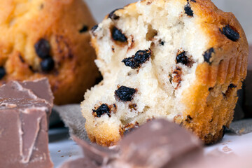 wheat cupcake with chocolate filling