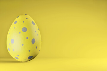 Painted Easter egg in trendy colors 2021 Illuminating and Ultimate gray. 3D render