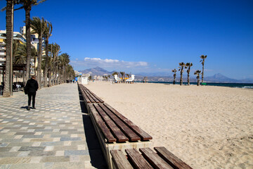 Fototapeta na wymiar Beautiful view of San Juan beach in Alicante