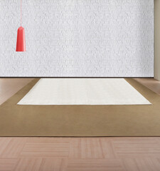 modern empty house interior design and lamp. 3D illustration