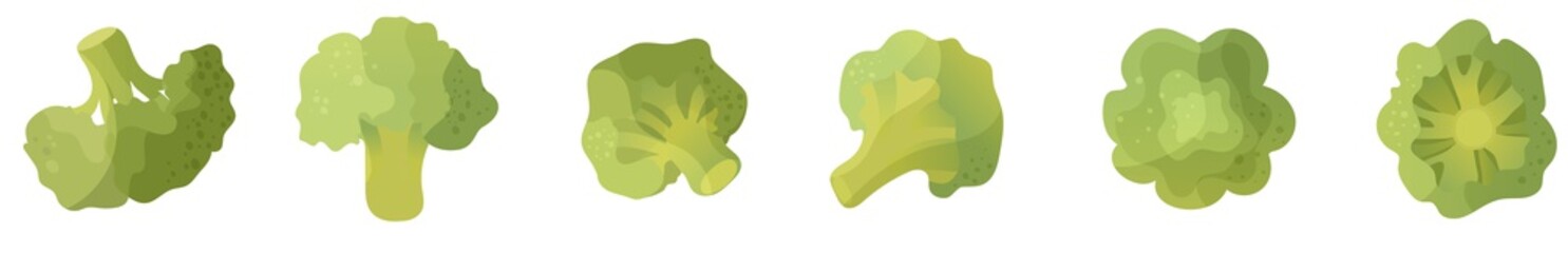 Broccoli Cabbage. Broccoli in cartoon style. Healthy lifestyle, diet, fresh vegetarian food. Vector illustration