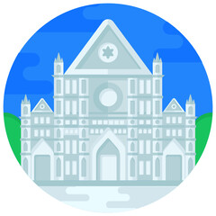 
A siena cathedral church in flat rounded icon 


