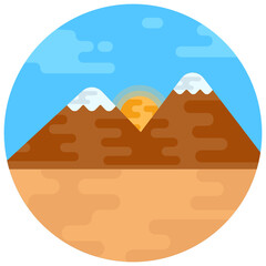 
Snow covered trees making a perfect landscape, flat icon

