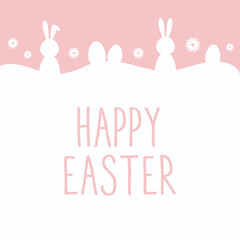 Easter design with cute banny and text, hand drawn illustration