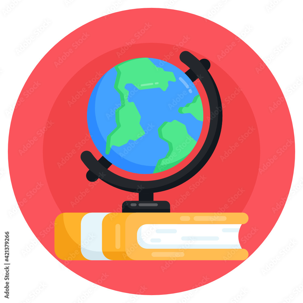 Canvas Prints table globe flat icon, editable vector