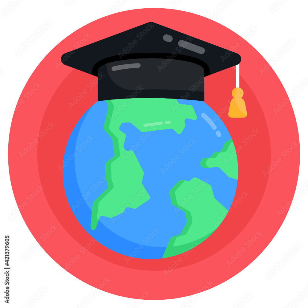 Canvas Prints table globe flat icon, editable vector
