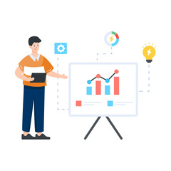 
Environmental data analysis illustration in flat design

