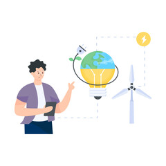 
illustration of a leaves inside bulb depicting green energy

