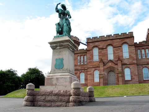 Flora MacDonald - monument of the heroine in front of Inverness Castle, Scotland.