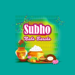 vector illustration of Pohela Boishakh means Bengali New Year ,also known a Subho Nabo Barso.