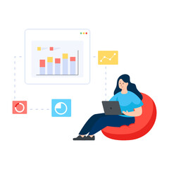 
Web development in flat illustration editable vector design 

