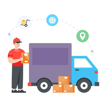 
Flat illustration vector of shipment tracking 

