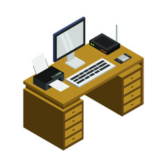 Isometric office desk