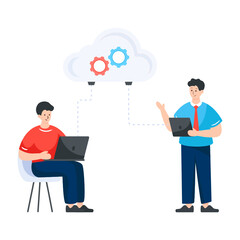 
A creative design vector of cloud developer 


