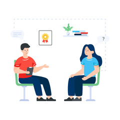 
Counselling in flat editable illustration design 

