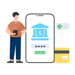 
Flat rating app in editable illustration 

