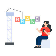 
Flat illustration of brand building

