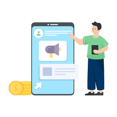 
Social media content sharing flat illustration 

