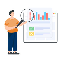
Digital auditing flat editable premium vector 

