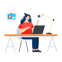 Fototapeta premium A flat editable illustration of reputation management
