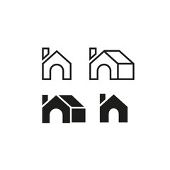 Set of Home Icons. House Icon vectors. Flat Illustration. Stay home.
