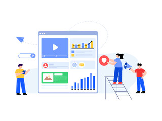 
A flat illustration of web ad in modern style 

