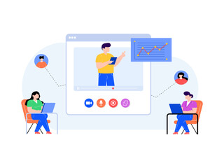 
A flat illustration of web ad in modern style 

