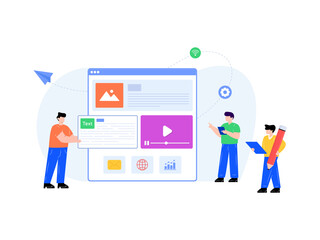 
Digital marketing in flat illustration design 

