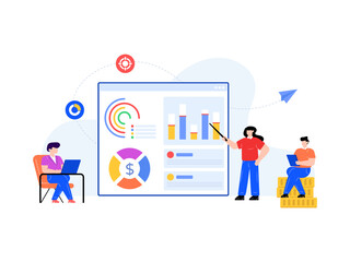 Fototapeta premium Digital marketing in flat illustration design