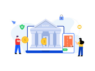 
Flat illustration of banking service, editable vector 


