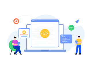 
Digital marketing in flat illustration design 

