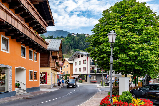 Cityscape of Mittersill in the austrian alps, Europe