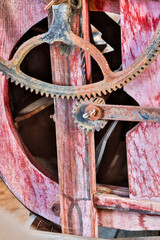 USA, Washington State, Pomeroy. Detail of machinery in a restored flour mill.