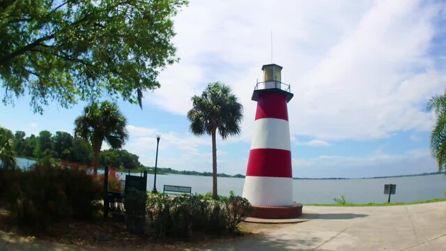 Mid morning at the lighthouse at Lake Dora at Mount Dora Florida