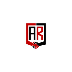 ar logo hand deal  design vector icon