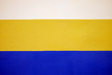 Three colors, white yellow and blue, horizontal frame.