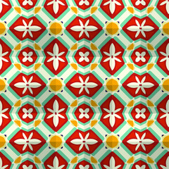  Geometric vector pattern with triangular elements. Seamless abstract ornament for wallpapers and backgrounds.
