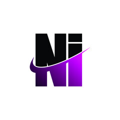 Letter NI simple logo design vector