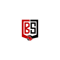 bs logo hand deal  design vector icon