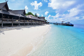 Borneo、mataking islandの素敵なビーチ